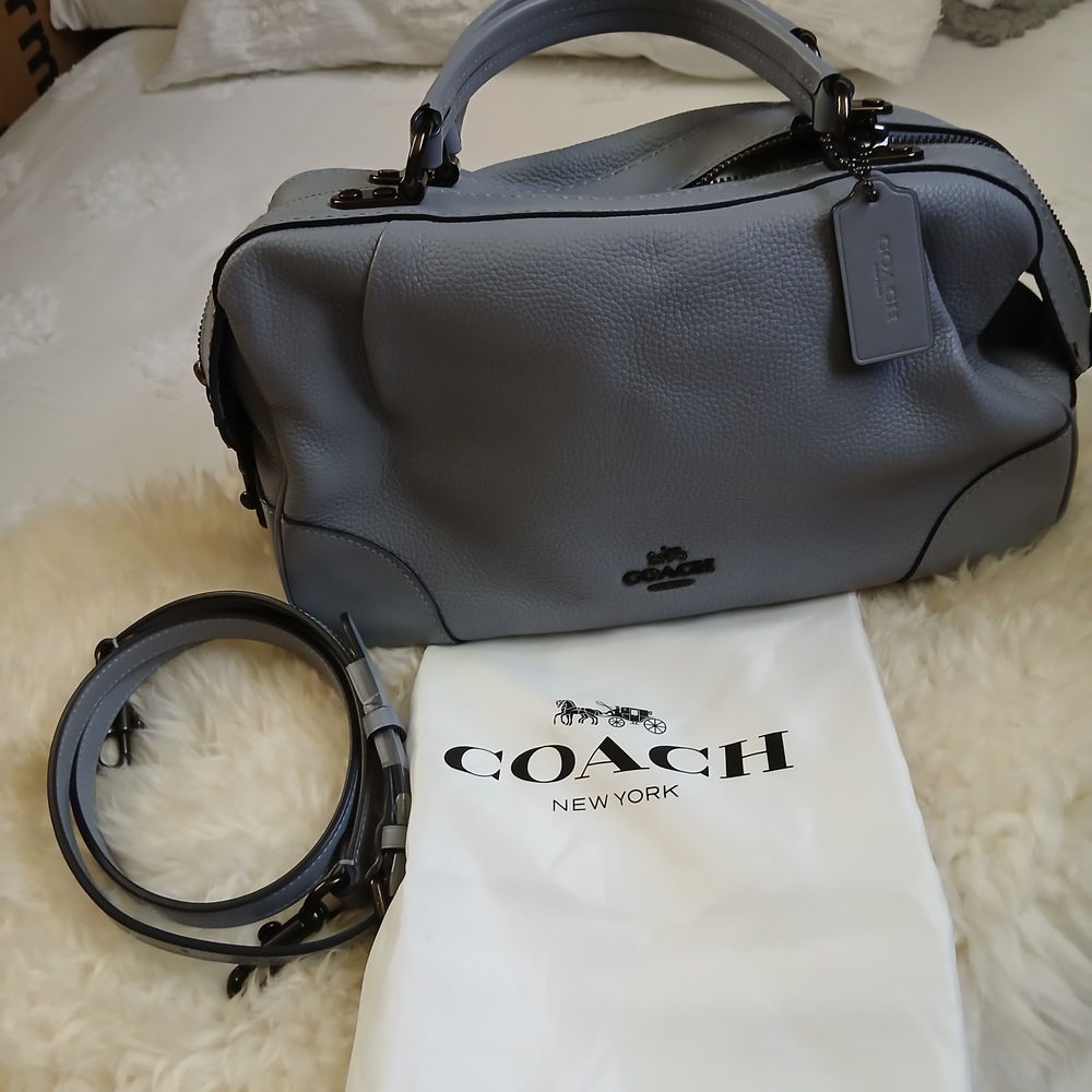 Coach Slate Blue Leather Satchel